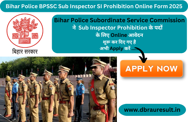 Bihar Police BPSSC Sub Inspector SI Prohibition Online Form 2025