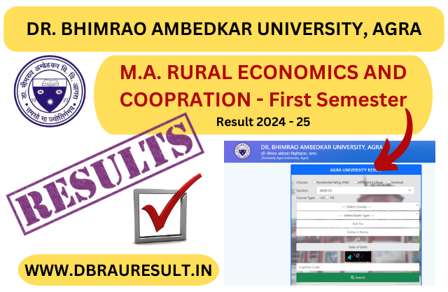 M.A. RURAL ECONOMICS AND COOPRATION First Semester Result 2025