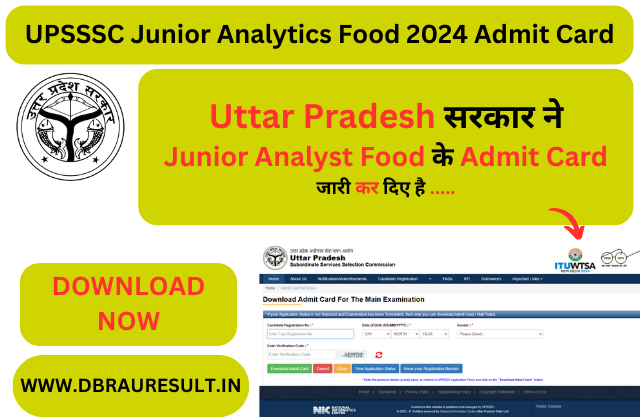 UPSSSC Junior Analytics Food 2024 Admit Card