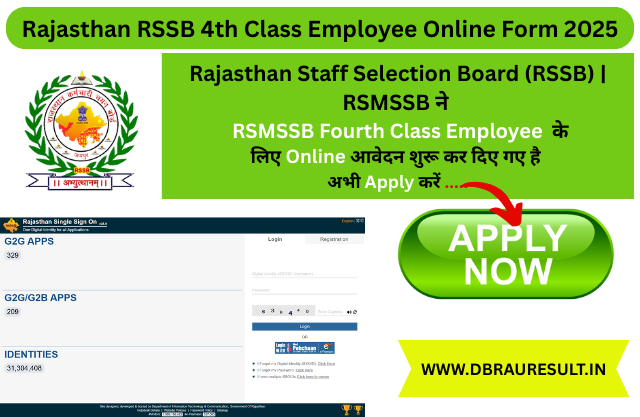 Rajasthan RSSB 4th Class Employee Online Form 2025