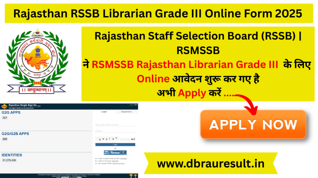 Rajasthan RSSB Librarian Grade III Online Form 2025 