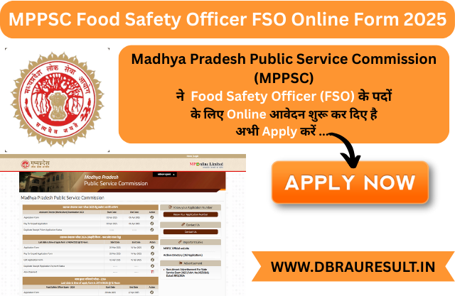 MPPSC Food Safety Officer FSO Online Form 2025