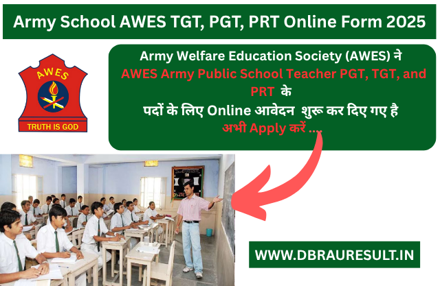 Army School AWES TGT, PGT, PRT Online Form 2025