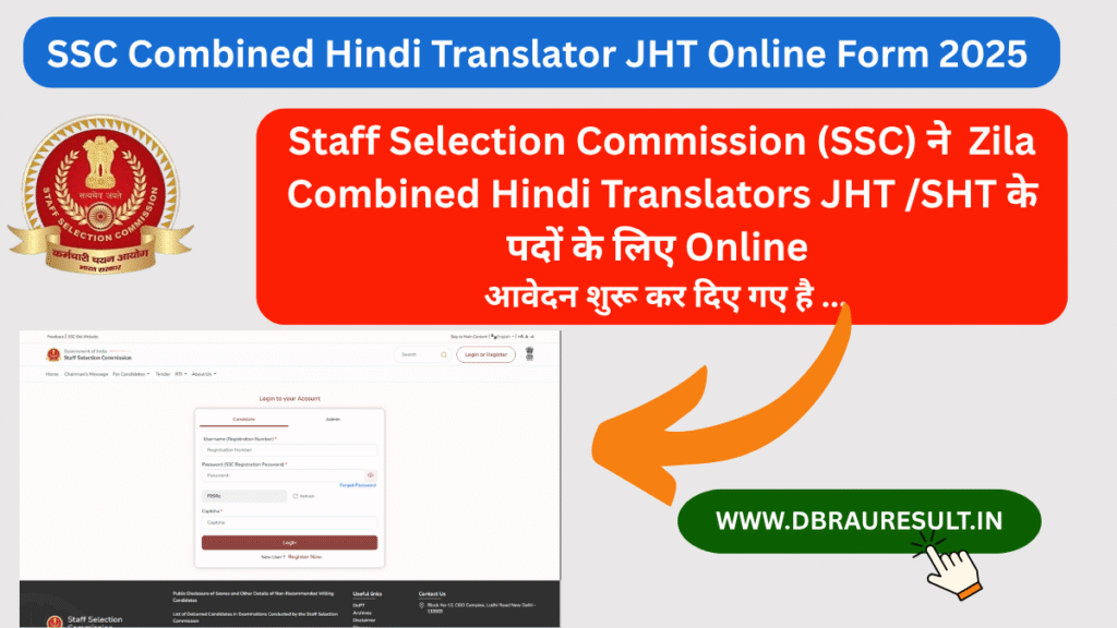 SSC Combined Hindi Translator JHT Online Form 2025