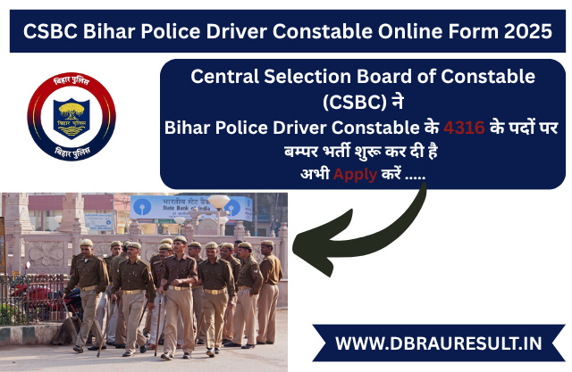 CSBC Bihar Police Driver Constable Online Form 2025