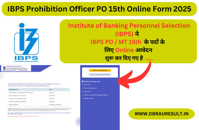 IBPS Prohibition Officer PO 15th Online Form 2025