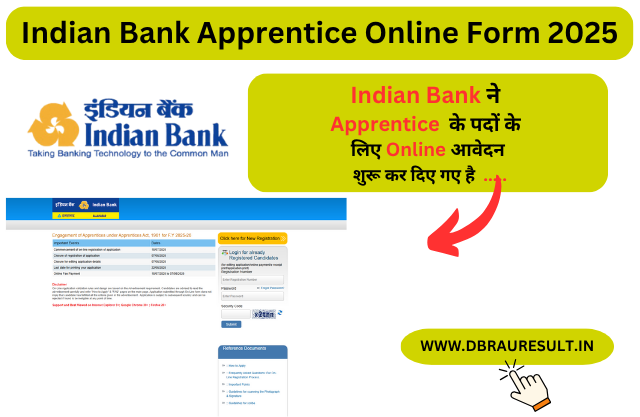 Indian Bank Apprentice Online Form 2025