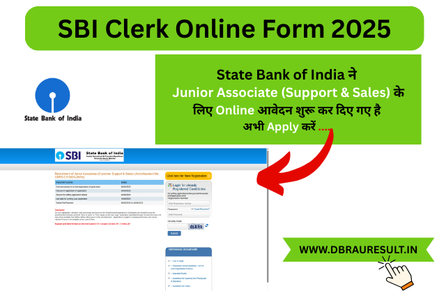 SBI Clerk Online Form 2025
