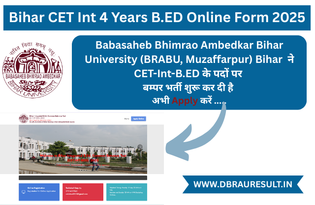 Bihar CET Int 4 Years B.ED Online Form 2025