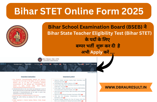 Bihar STET Online Form 2025