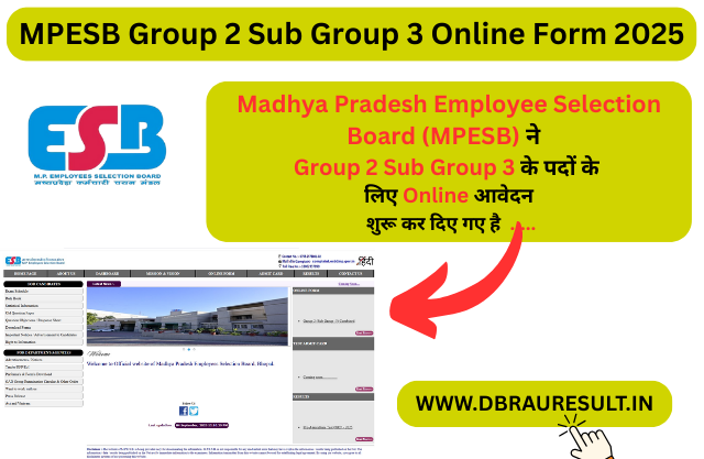 MPESB Group 2 Sub Group 3 Online Form 2025
