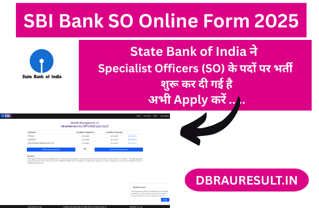 SBI Bank SO Online Form 2025