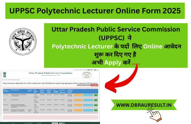 UPPSC Polytechnic Lecturer Online Form 2025