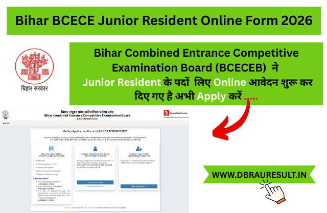 Bihar BCECE Junior Resident Online Form 2026
