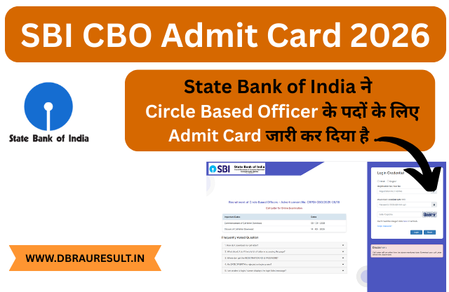 SBI CBO Admit Card 2026