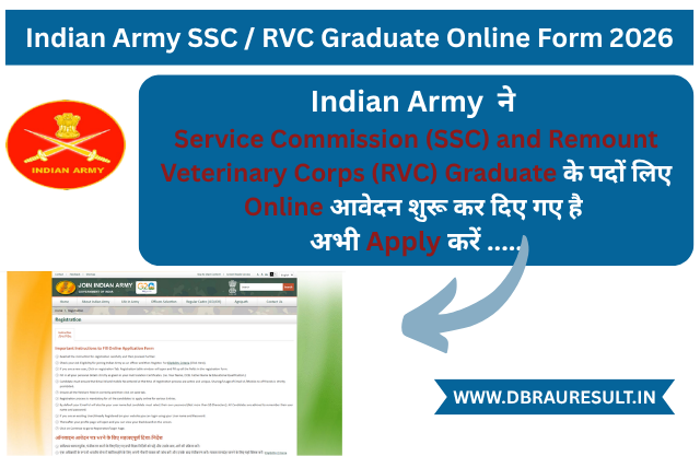 Indian Army SSC / RVC Graduate Online Form 2026