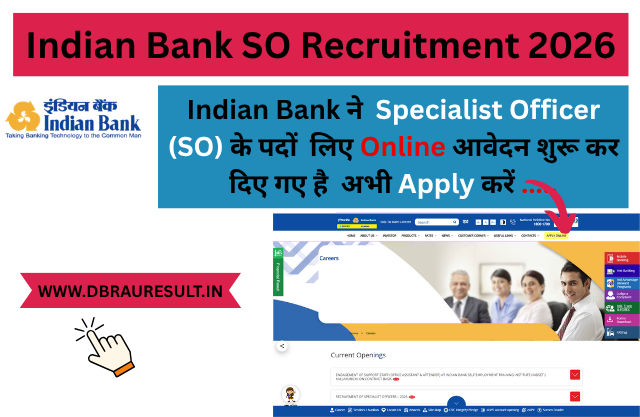 Indian Bank SO Recruitment 2026