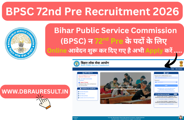 BPSC 72nd Pre Recruitment 2026
