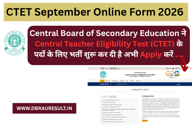 CTET September Online Form 2026