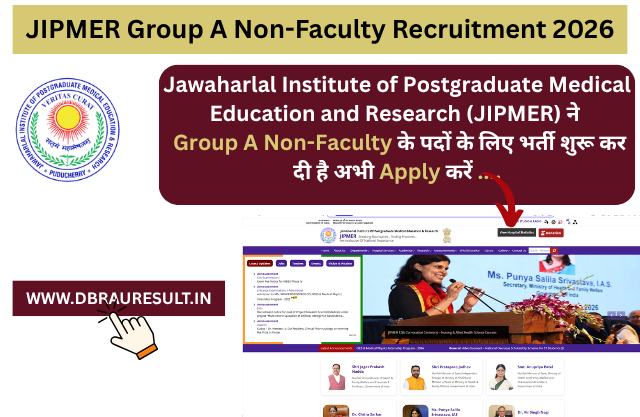 JIPMER Group A Non-Faculty Recruitment 2026