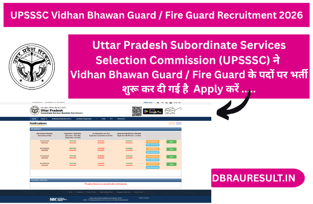 UPSSSC Vidhan Bhawan Guard  Fire Guard Recruitment 2026