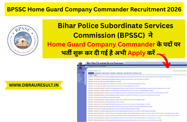 BPSSC Home Guard Company Commander Recruitment 2026