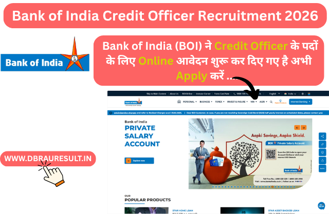 Bank of India Credit Officer Recruitment 2026