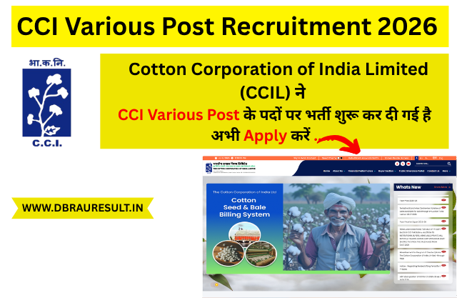 CCI Various Post Recruitment 2026 