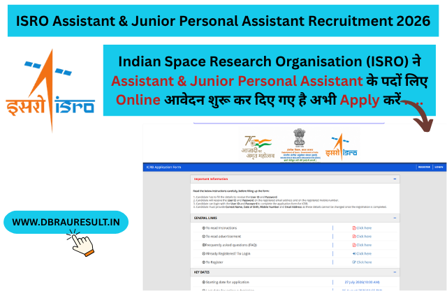 ISRO Assistant & Junior Personal Assistant Recruitment 2026