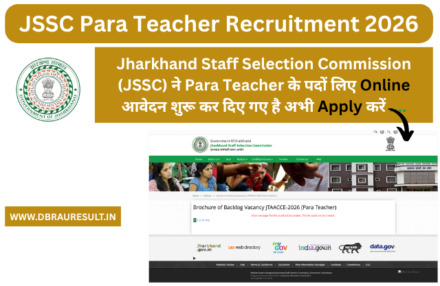 JSSC Para Teacher Recruitment 2026