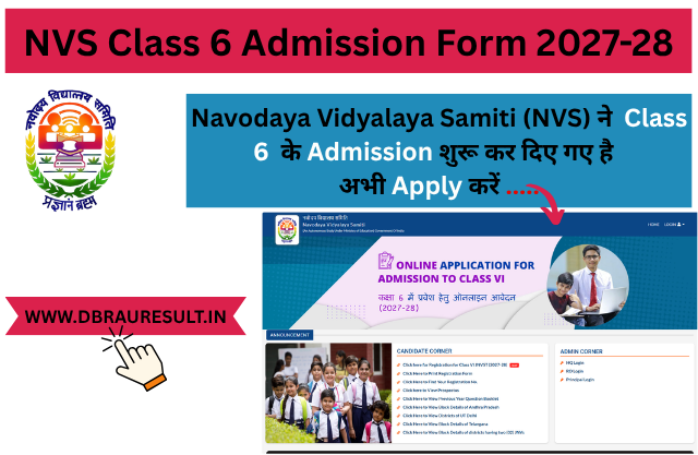NVS Class 6 Admission Form 2027-28