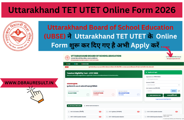 Uttarakhand TET UTET Online Form 2026