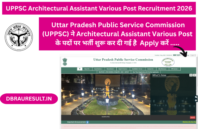 UPPSC Architectural Assistant Various Post Recruitment 2026