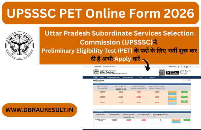 UPSSSC PET Online Form 2026