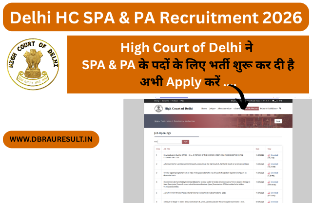 Delhi HC SPA & PA Recruitment 2026