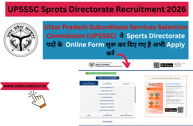 UPSSSC Sprots Directorate Recruitment 2026